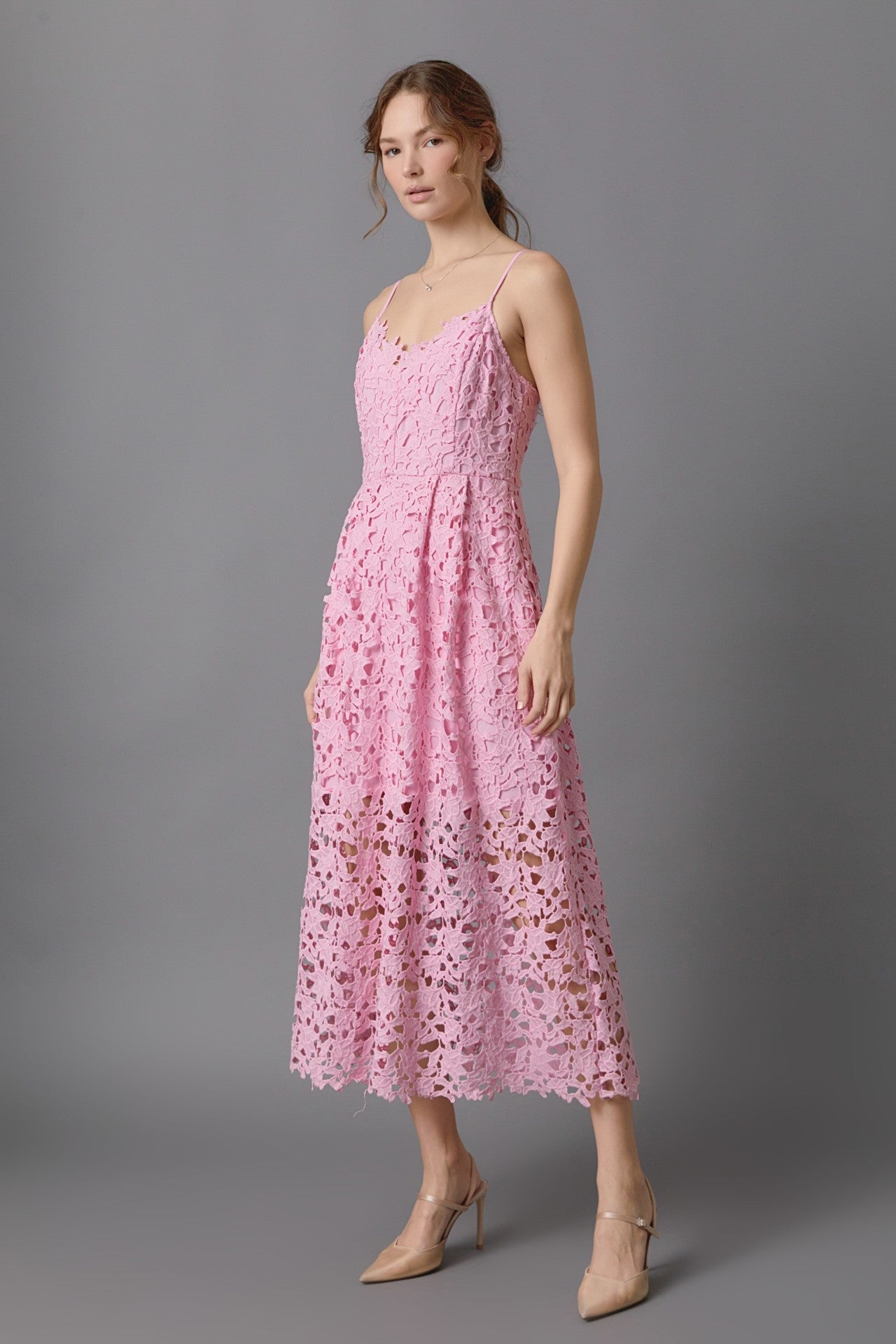 Midi blush bouquet dress