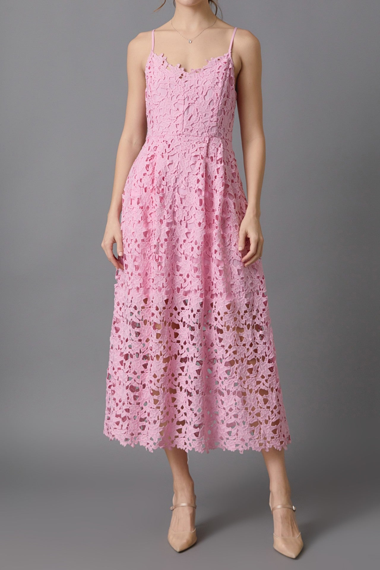 Midi blush bouquet dress