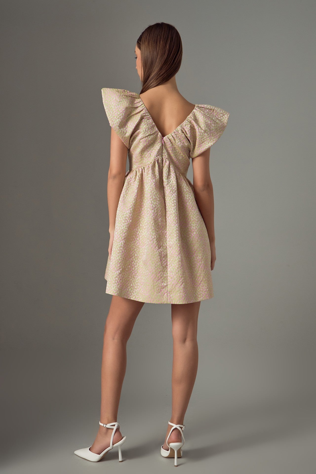 Jacquard Print Mini Dress
