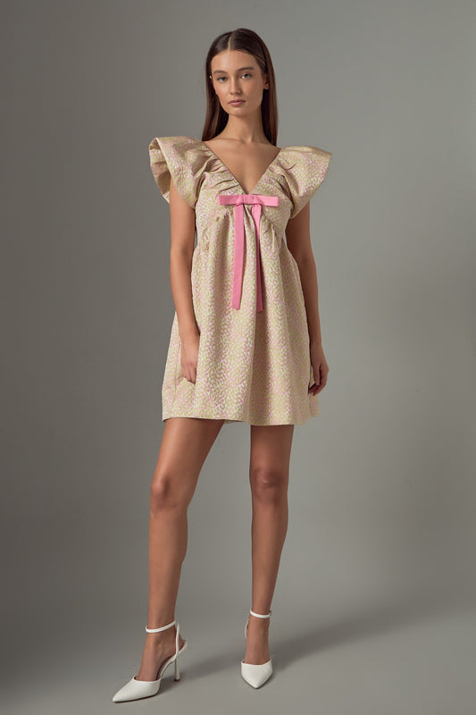 Jacquard Print Mini Dress