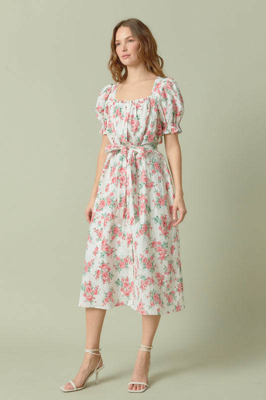 Floral Harmony Midi Dress