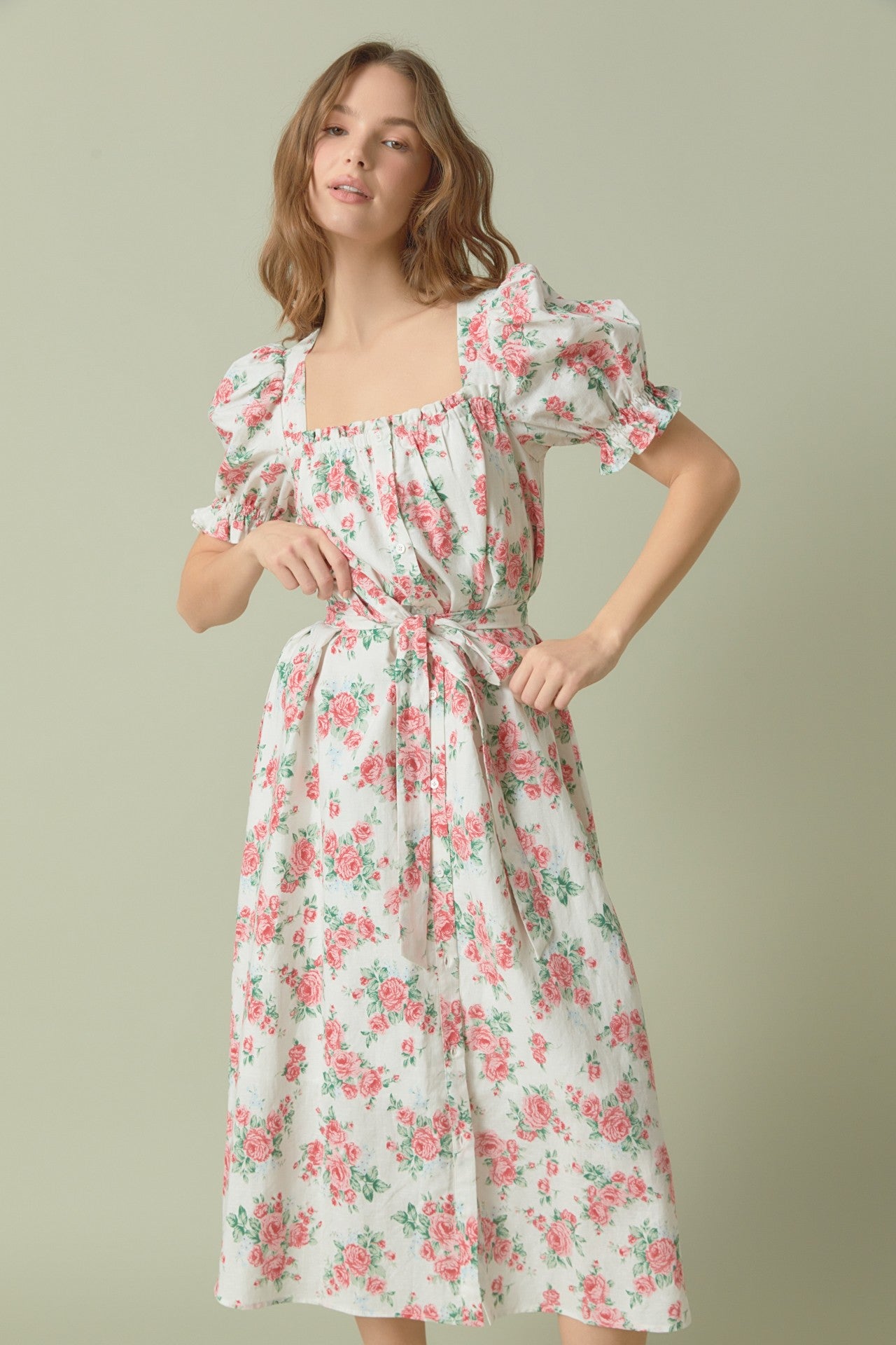 Floral Harmony Midi Dress