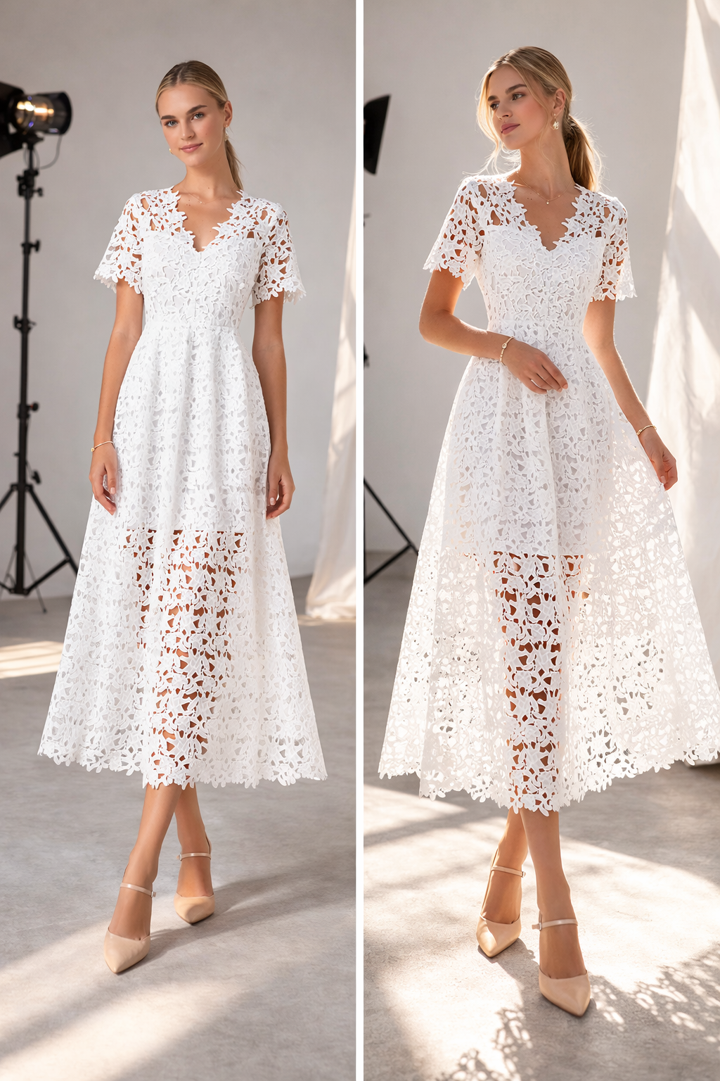 Lumière Lace Midi Dress