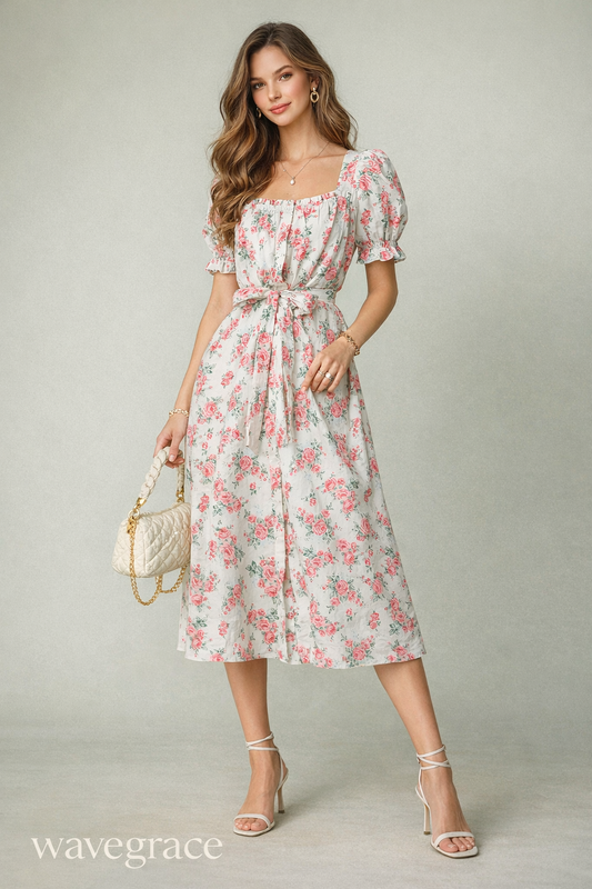Wavegrace Rose Garden Midi Dress