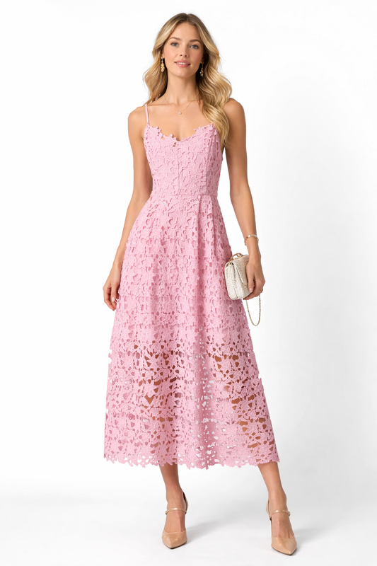 Midi blush bouquet dress