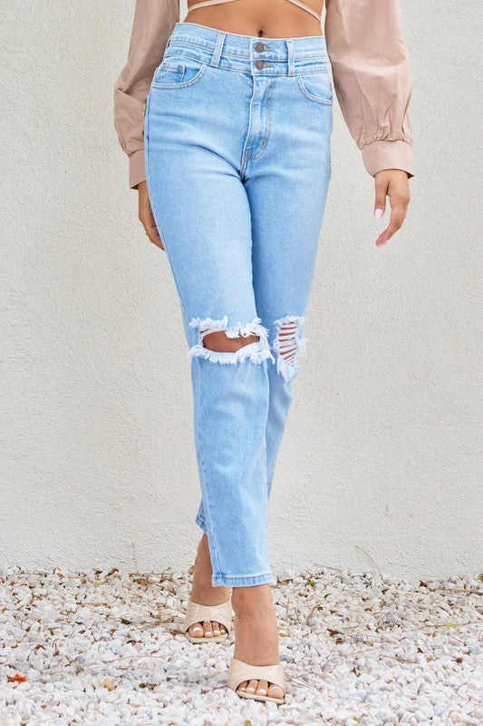 McAllen DoubleWaist Banded Jeans