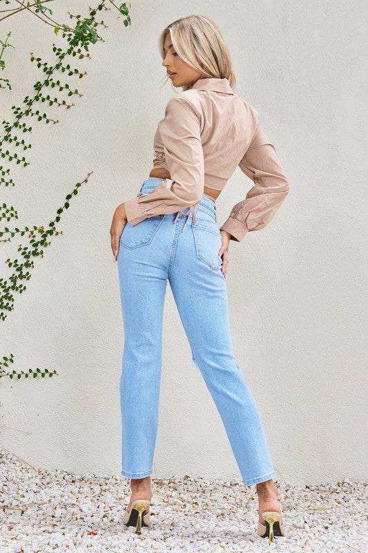 McAllen DoubleWaist Banded Jeans